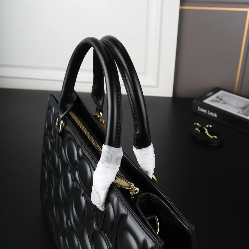 COACH Maggie Quilted Tote Bag with Decorative Cherry Charm - Picture 6 of 9